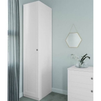 Homebase Self Assembly Required Fitted Bedroom Shaker Single Wardrobe - White