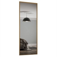 Homebase Steel & Glass Classic Sliding Wardrobe Door Mirror with Oak Frame (W)762mm