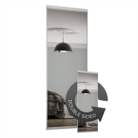 Homebase Aluminium & Glass Duo Sliding Wardrobe Door Mirror with Aluminium Frame (W)610