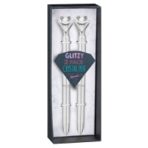 Glitzy Crystal Pen 2pk - Silver