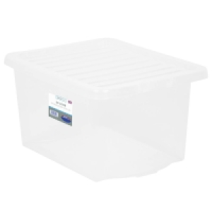 Clear Storage Box with Lid 30L - Clear