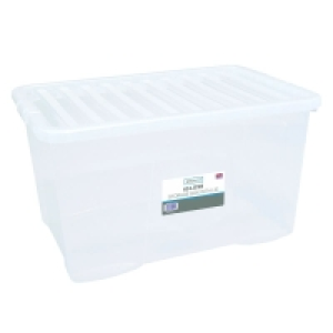 Large Clear Storage Box with Lid 60L