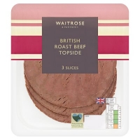 Waitrose  Waitrose British Roast Beef Topside 3 Slices