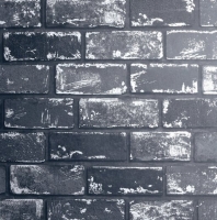 Wickes  Arthouse Metallic Brick Black & Silver Wallpaper 10.05m x 53