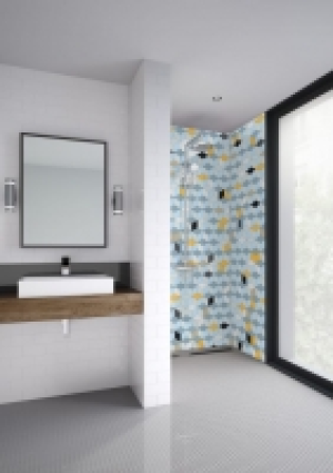 Mermaid Cubics 3 Sided Acrylic Shower Panel Kit - 900 x 900m