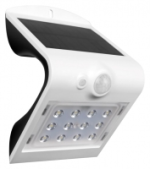 Wickes  Luceco Solar Guardian PIR Wall Light White IP65 1.5W 200LM 4