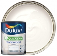 Wickes  Dulux Quick Dry Satinwood Paint - Pure Brilliant White 750ml