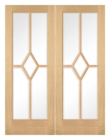Wickes  LPD Internal Reims Pair Pre-Finished Solid Oak Core Door - 1