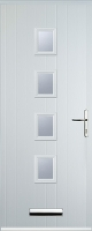 Euramax 4 Square Left Hand White Composite Door - 840 x 2100