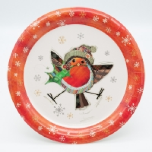 Bug Art Christmas Robin Paper Plates 9in Diameter (Pack of 8 £2.50
