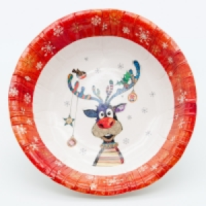 Bug Art Christmas Rudolf Paper Bowls 7in Diameter (Pack of 8 £2.00