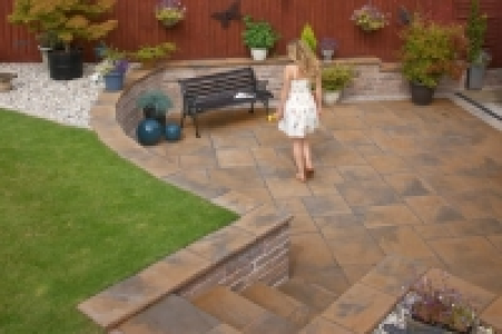 Wickes  Marshalls Heritage Riven Calder Brown Paving Slab 600 x 600 