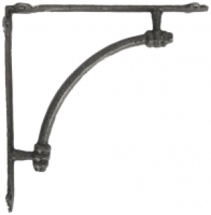Rustic Arch Lacquered Steel Shelving Bracket - 200 x 200mm