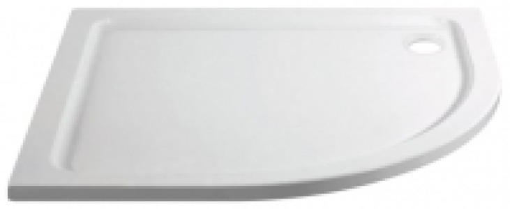 Wickes 45mm Offset Quadrant Right Hand Cast Stone Shower Tra