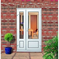 Wickes  Euramax uPVC White Double Glazed Panelled French Doors with 