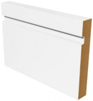 Grooved Square Edge White MDF Skirting - 18mm x 119mm x 4.2m