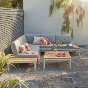 Yes Spirit Grey Metal Garden Corner Sofa Set