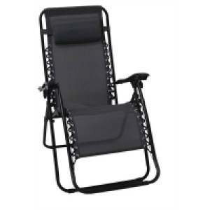 Self Assembly Required Reclining Metal Sun Lounger - Grey