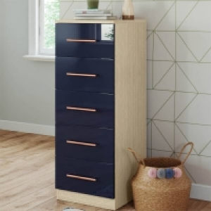 Fitted Bedroom Slab 5 Drawer Chest - Navy Blue £145.00