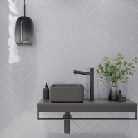 Homebase Ceramic Camden Grey Ceramic Wall Tile - 100 x 300mm - 0.45sqm Pack