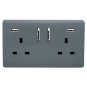 Trendi Switch 2 Gang 13Amp Double Socket and 2 USB Ports - W £14.95