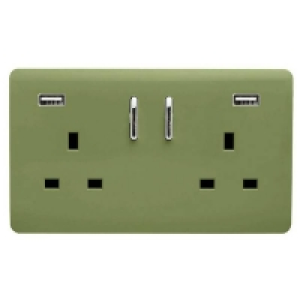 Trendi Switch 2 Gang 13Amp Double Socket and 2 USB Ports - M £14.95