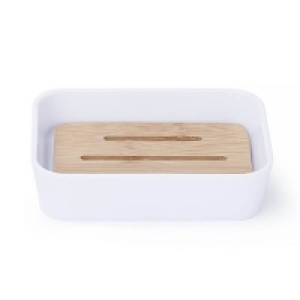 Abs Plastic, Bamboo Home Design Bambu Soap Dish - White