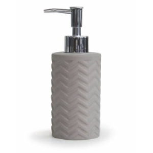 Ceramic, Abs Plastic Pump Home Design Chevron Lotion Dispenser - Taupe