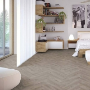 5.5mm Grey Oak Herringbone SPC Waterproof Rigid Vinyl Floori £61.25
