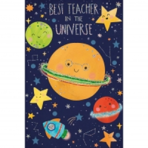 Thank You Teacher Card - Best Teacher in the Universe