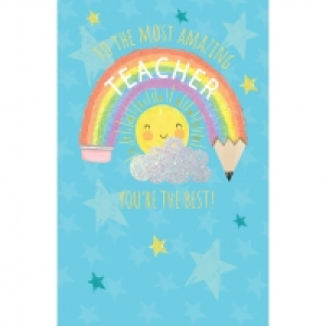 Thank You Teacher Card - To the Most Amazing Teacher