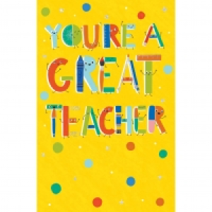 Thank You Teacher Card - Youre a Great Teacher
