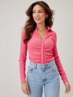 LittleWoods Michelle Keegan Ruched Front Shirt - Pink