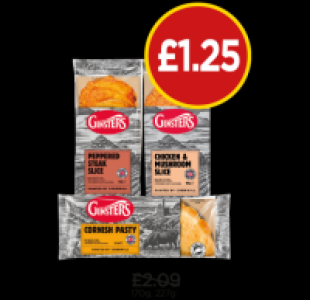 Ginsters Original Cornish Pasty, Ginsters Peppered Steak Sli