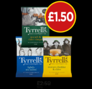 Tyrrells Lightly Sea Salted, Sea Salt & Vinegar, Mature Che