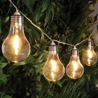 HomeBargains  Prestige: 10 Mains LED Plastic Bulb String Party Lights - Wa