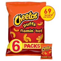 Iceland  Cheetos Puffs Flamin Hot Multipack Snacks 6x13g