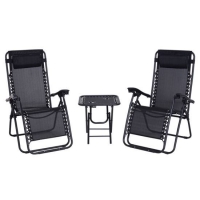 RobertDyas  Outsunny 3pc Zero Gravity Chair and Table Set w/ Cup Holders