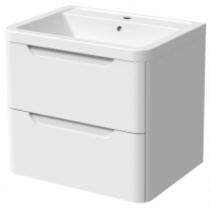 Wickes  Wickes Malmo Gloss White J Pull Wall Hung Vanity Unit - 657 