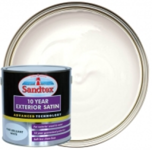 Sandtex 10 Year Exterior Satin Paint - Pure Brilliant White