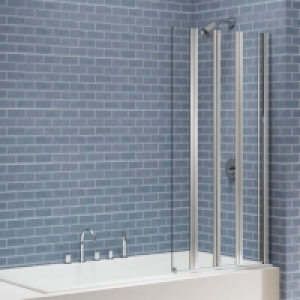 Nexa By Merlyn 6mm Chrome Fast Seal 4 Panel Bath Screen - 15