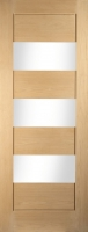 Jeld-Wen Horizontal 3 Lite Clear Glazed Oak Internal Door -