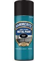 Wickes  Hammerite Metal Aerosol Satin Paint - Black - 400ml
