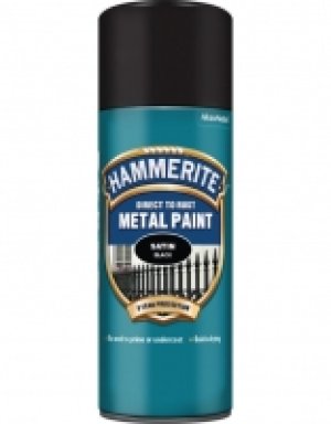 Wickes  Hammerite Metal Aerosol Satin Paint - Black - 400ml