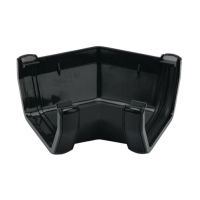 Wickes  FloPlast 114mm Square Line Gutter Angle 135° - Black