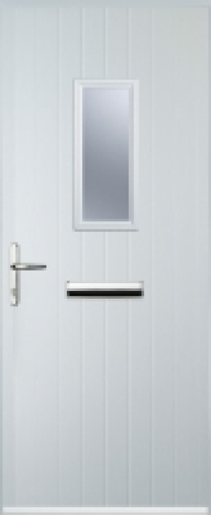 Wickes  Euramax 1 Square Right Hand White Composite Door - 920 x 210