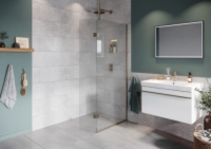 Hadleigh 8mm Brushed Nickel 900mm Frameless Wetroom Screen w