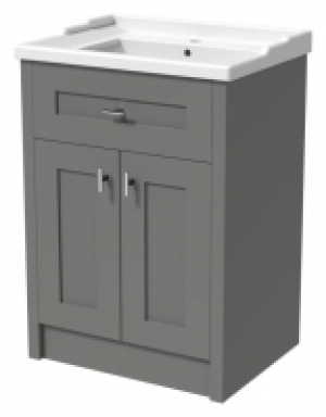 Wickes Hayman Dove Grey Traditional Freestanding Vanity Unit