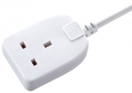 Wickes  Masterplug Single Socket Extension Lead - White 10m 13A