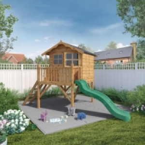 Mercia 12 x 5ft Wooden Poppy Playhouse including Tower & Sli